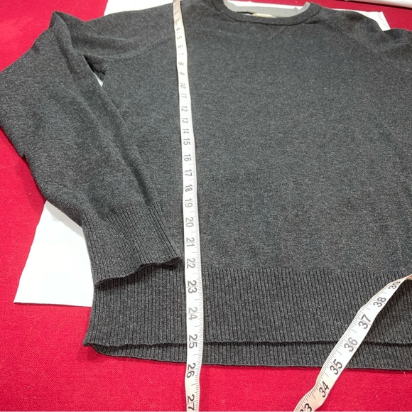 Refectory black knit Sweater L Crew Neck Gray trim British Inspired mens neutral - Picture 9 of 11